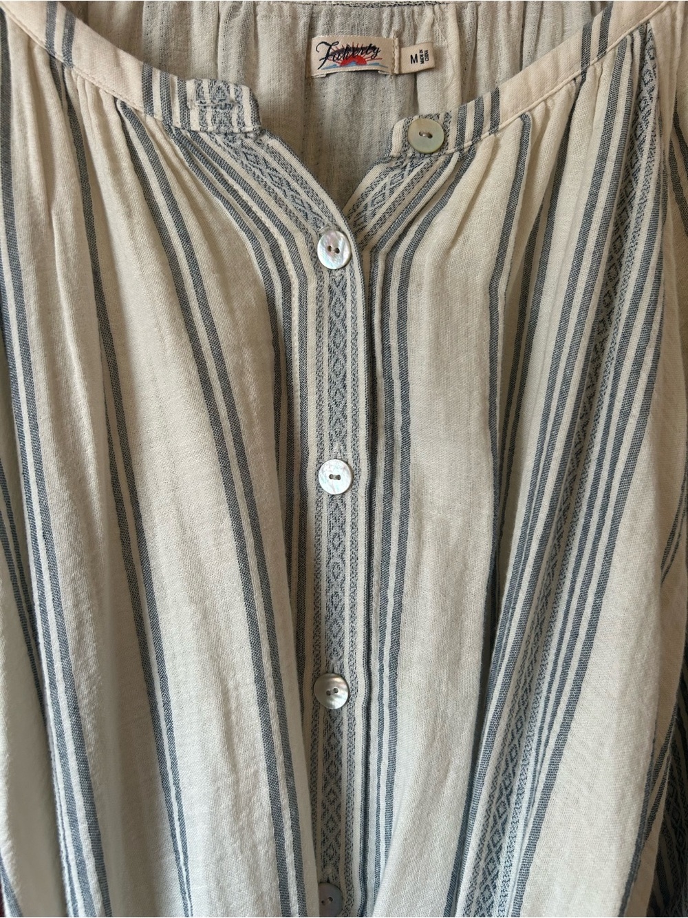 Faherty Dream Carmel Dream Cotton Gauze Striped Midi Dress Boho - Picture 8 of 11